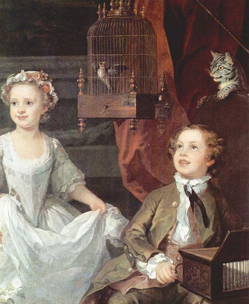 William Hogarth Portrat der Graham Kinder, Detail oil painting image